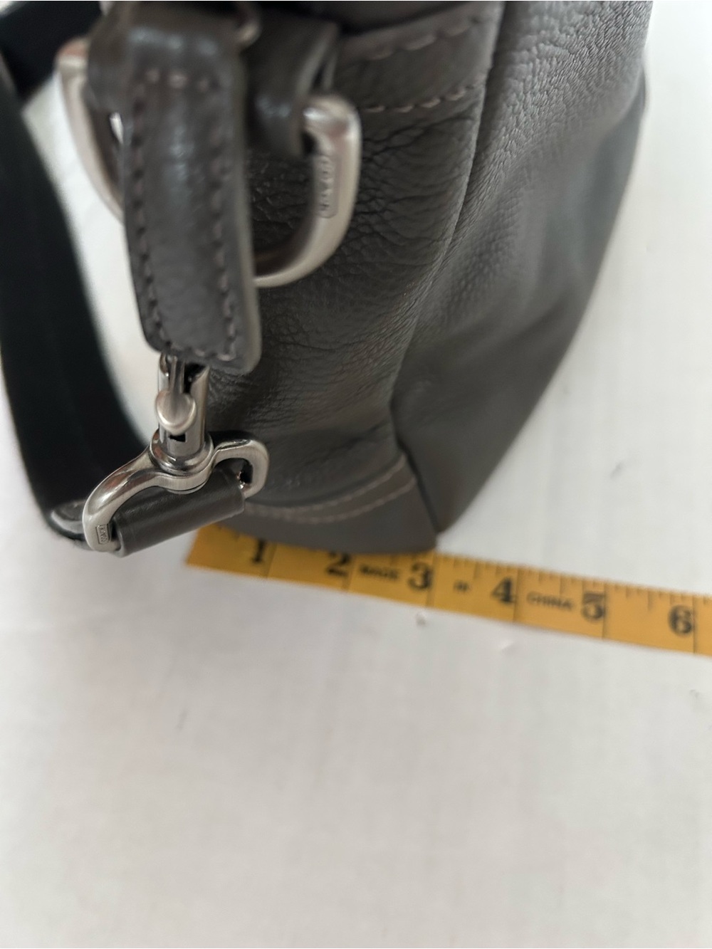 Coach Metropolitan Gray Leather Messenger Briefcase with Shoulder Strap - Picture 9 of 14